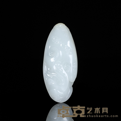 陈祖雄  和田玉籽料福海寿山把件 6.6×2.9×1.2cm 38g