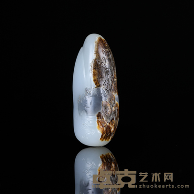 赵显志 和田玉籽料桂林山水甲天下 5.1×2.2×1.9cm  25g