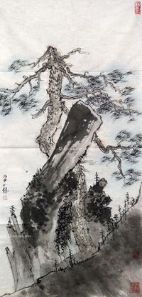 蔡小龙 松石图