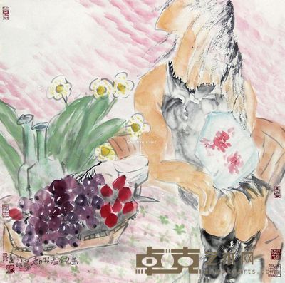 安都 山水 68×68cm