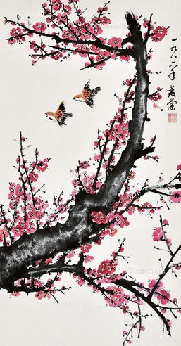 黄棠 梅雀图