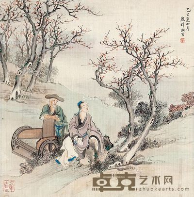 殷梓湘 高士图 31×30cm