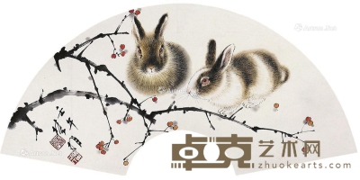 方楚雄     双兔 20×60cm
