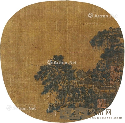 佚名 山水 直径26cm