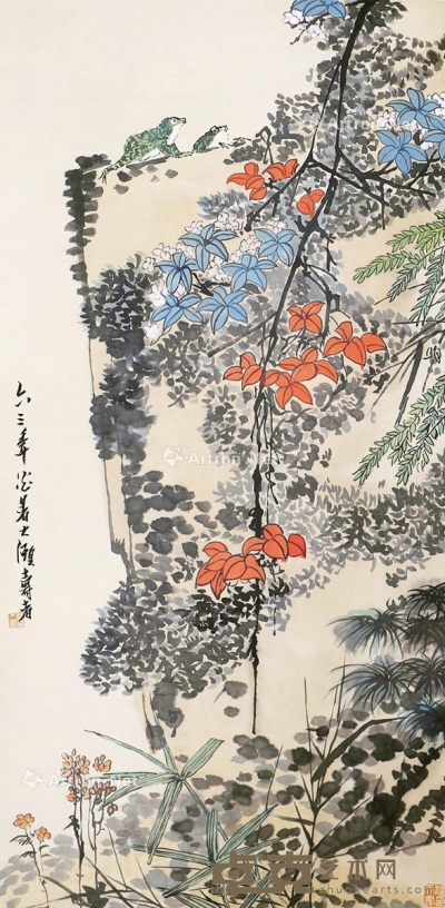 潘天寿     花卉 136×68cm