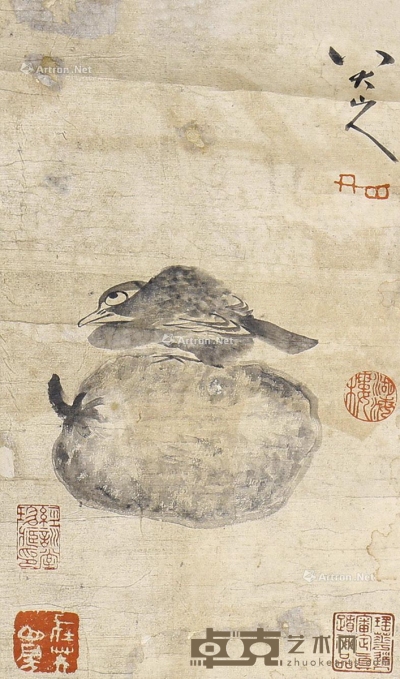 八大山人     花鸟 30×17cm