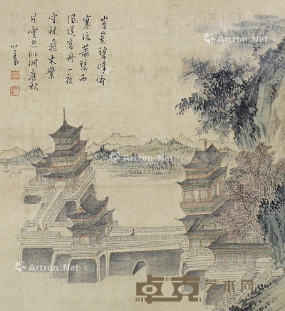 溥儒 山水 34×31cm