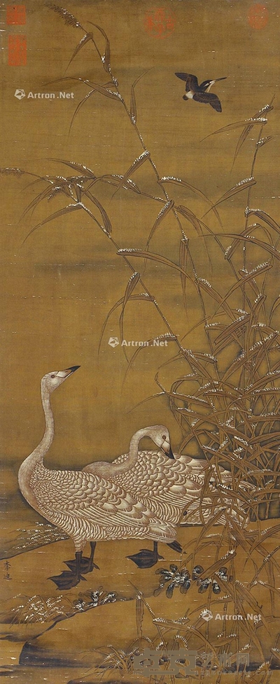 李迪 花鸟 96×39cm