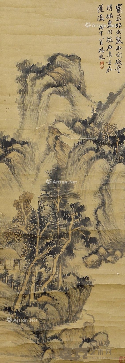 杨逸 山水 79×27cm