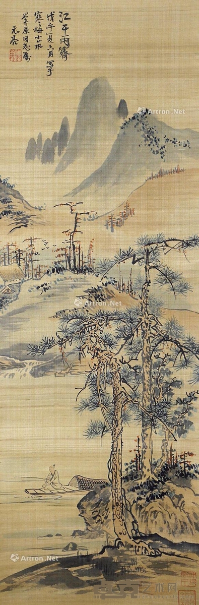 周元亮 山水 89×30cm