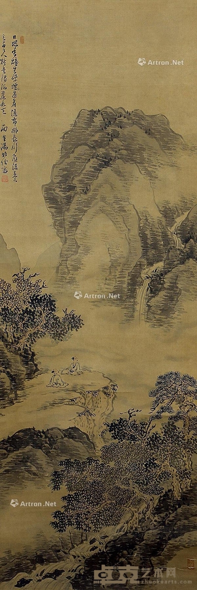 汤贻汾 山水 109×37cm