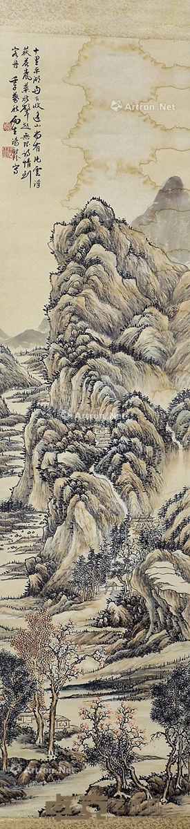 汤雨生 山水 138×34cm