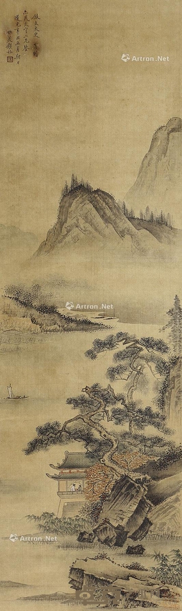 钱杜 山水 105×31cm