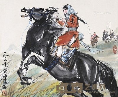 黄胄 训马图 39×48cm