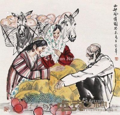 李宝峰 西部风情图 67×68cm