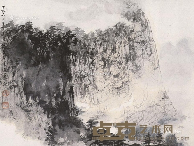 傅抱石     山水 37×49cm