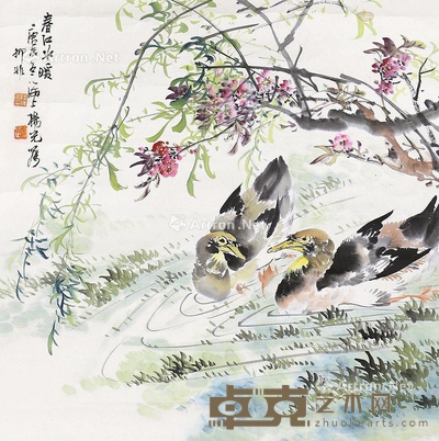 陆抑非     春江水暖 67×67cm