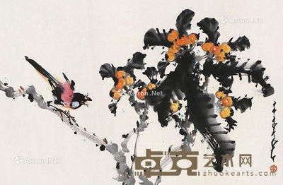 赵少昂 喜鹊 69×45cm