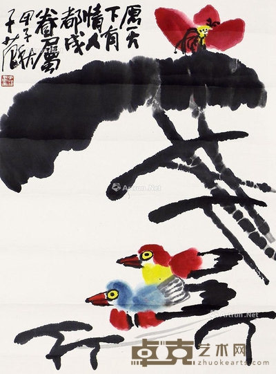 崔孖范 花鸟 52×67cm