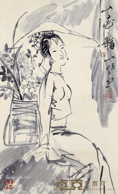 吴山明     山花 67×44cm