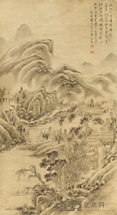 戴熙 春溪独犳 145×77cm