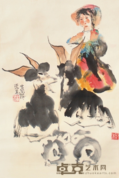 程十发     人物 67×44cm