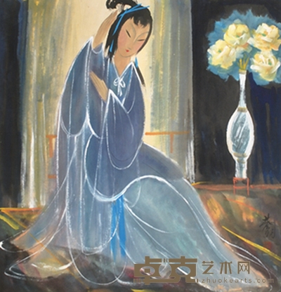林凤眠 仕女 67×66cm