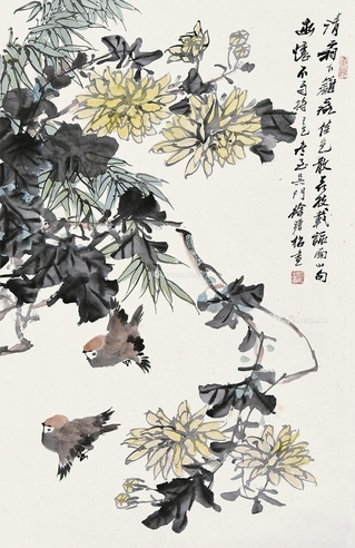 徐源绍     菊花小鸟