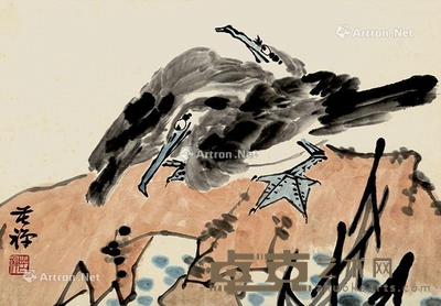 李苦禅 双禽 47×67cm