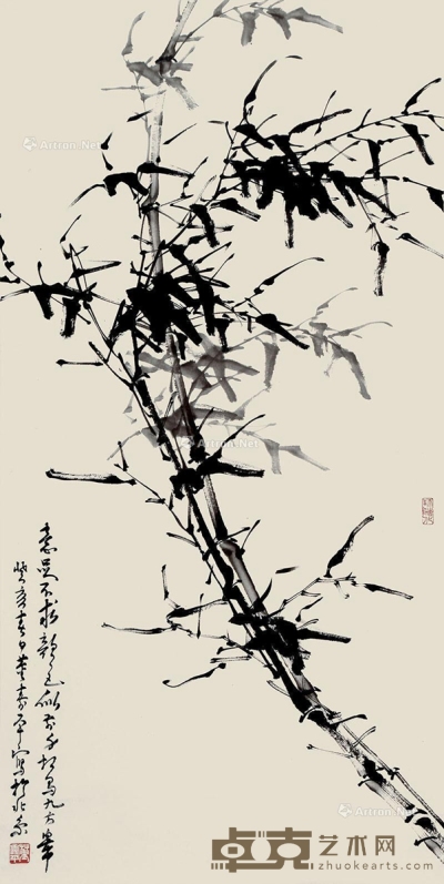 董寿平     1983年作 墨竹图 133×68cm