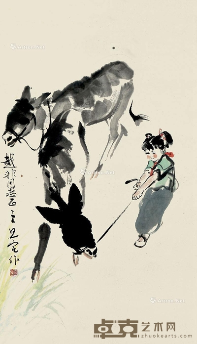 刘旦宅 牧童 55×32cm
