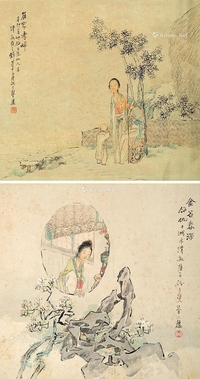 钱慧安     1891年作 仕女 （二件）