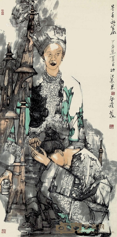 吕启琼 2007年作 号手的空间 136×68cm