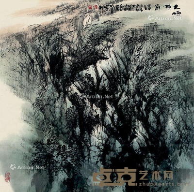 胡宝利 2004年作 山水 68×68cm