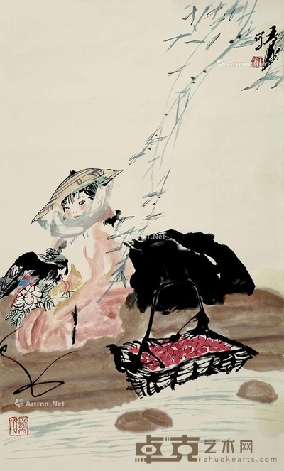 王涛 采莲图 97×59cm