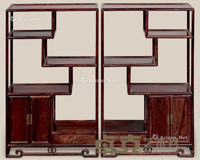 民国 红木小宝格 （两件） 48×22×77cm