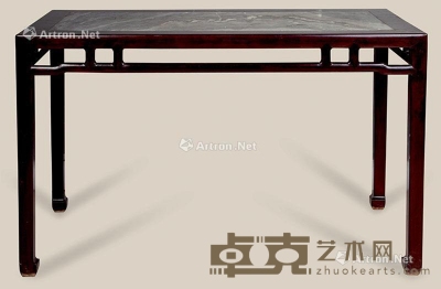 民国 红木嵌云石画桌 131×72×83cm