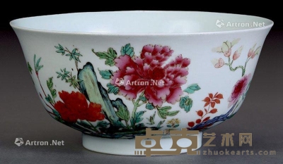 清 粉彩花卉碗 直径18.5cm