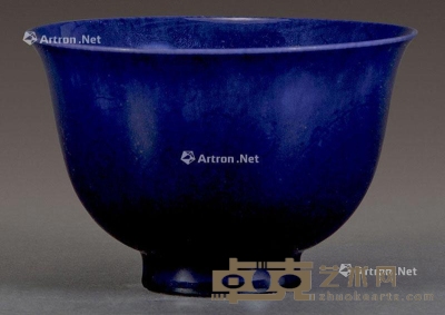 清 茄皮紫釉碗 直径9cm