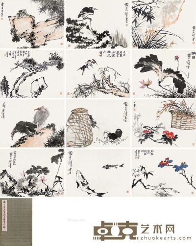 潘天寿     花鸟 61×83cm×12
