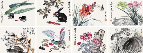 陆俨少 唐云     花卉
