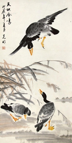 郑克明     花鸟 立轴 纸本
