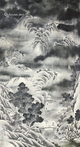 雪舟     山水