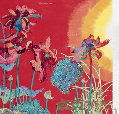 黄永玉 荷塘彩莲 68×68cm