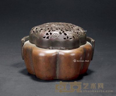 民国 张鸣岐款铜手炉 高7cm