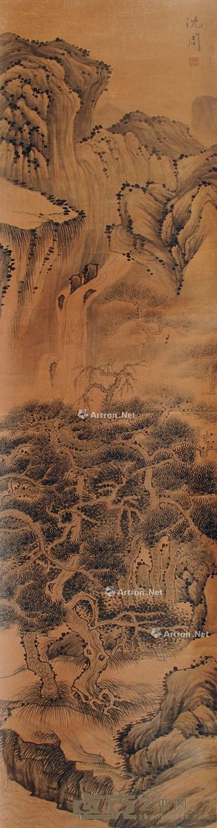 沈周 山水 200×51cm