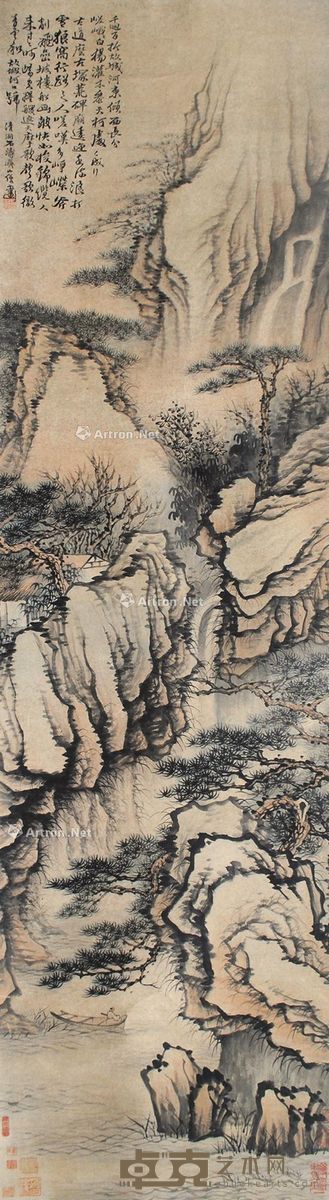 石涛 山水 176×47cm
