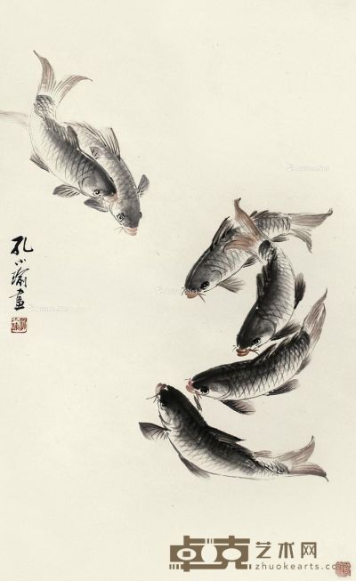 孔小瑜 鱼乐图 87×52cm