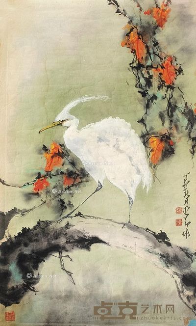 赵少昂 花鸟 86×52cm