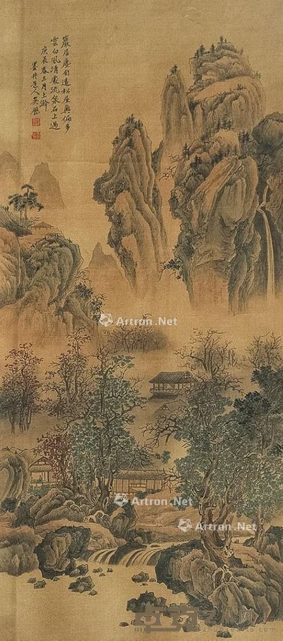 吴历 山水 92×40cm